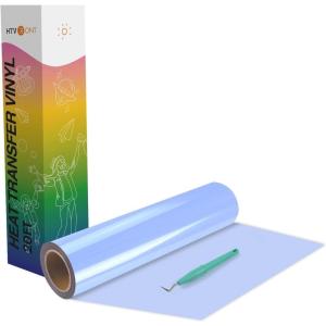 imageHTVRONT Black HTV Heat Transfer Vinyl Rolls  12quot x 20ft Black Iron on Vinyl for Shirts Iron on for All Cutting Machines  Easy to Cut ampamp Weed for Craft Heat Vinyl DesignCPale Blue