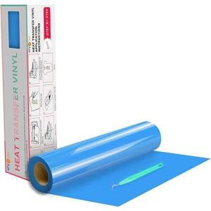 imageHTVRONT Black HTV Heat Transfer Vinyl Rolls  12quot x 20ft Black Iron on Vinyl for Shirts Iron on for All Cutting Machines  Easy to Cut ampamp Weed for Craft Heat Vinyl DesignCLake Blue