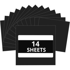 imageHTVRONT Black ampamp White Permanent Vinyl for Cutting Machine  14 Pack 12quot X 12quot Glossy Adhesive Vinyl Permanent Vinyl Sheets for Craft Projects Permanent Adhesive Vinyl Silhouette CameoGlossy Black