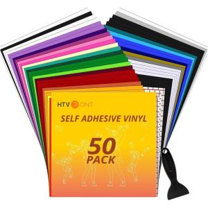 imageHTVRONT Black ampamp White Permanent Vinyl for Cutting Machine  14 Pack 12quot X 12quot Glossy Adhesive Vinyl Permanent Vinyl Sheets for Craft Projects Permanent Adhesive Vinyl Silhouette Cameo50 Multicolored