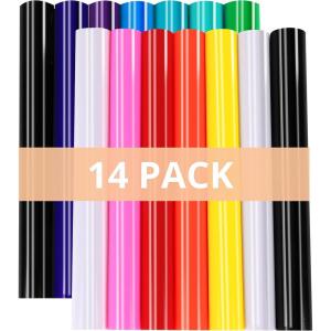 imageHTVRONT Black ampamp White Permanent Vinyl for Cutting Machine  14 Pack 12quot X 12quot Glossy Adhesive Vinyl Permanent Vinyl Sheets for Craft Projects Permanent Adhesive Vinyl Silhouette CameoMulticolored  Glossy 14 Sheets