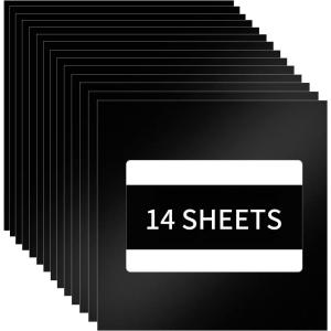 imageHTVRONT Black ampamp White Permanent Vinyl for Cutting Machine  14 Pack 12quot X 12quot Glossy Adhesive Vinyl Permanent Vinyl Sheets for Craft Projects Permanent Adhesive Vinyl Silhouette CameoMatte Black
