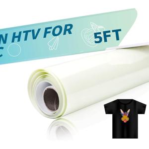 imageHTVRONT Clear Sublimation HTV Matte  12quot X 5FT Upgraded Sublimation Vinyl  Wash Durable Clear Dye Sub HTV for LightColored Cotton FabricDarkGlossy