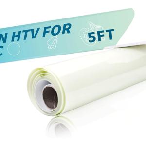 imageHTVRONT Clear Sublimation HTV Matte  12quot X 5FT Upgraded Sublimation Vinyl  Wash Durable Clear Dye Sub HTV for LightColored Cotton FabricLightglossy