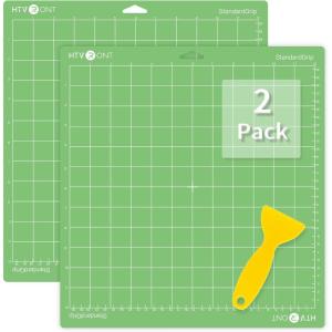 imageHTVRONT Cutting Mat 5 Pack Cutting Mat 12x12Standard Light Strong FabricGrip Compatible with Cricut Maker 3Maker 4MakerExplore 34Air 2One Variety Adhesive Sticky Cutting Mats AccessoriesStandard Grip12X122PACK