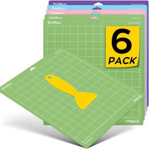 imageHTVRONT Cutting Mat 8 Pcs Cutting Mat 12x12Standard Light Strong FabricGrip Compatible with Cricut Maker 3Maker 4MakerExplore 34Air 2One Variety Adhesive Sticky Cutting Mats AccessoriesGreen Purple Pink Blue