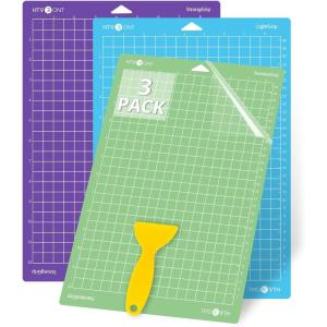 imageHTVRONT Cutting Mats Compatible with Cricut Joy Xtra 3 Pack Cutting Mats 85quotx12quotStandardGrip LightGrip StrongGrip Variety Adhesive Reusable Accessories Compatible with Cricut Joy Xtra