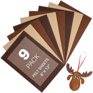 imageHTVRONT Felt Sheets for Crafts  60pcs Felt Squares A48x12 Stiff Felt Sheets Assorted Colors Craft Felt 1mm Stiff Felt Fabric for Sewing Patchwork Decoration Embroidering Book Felt PapersBrown