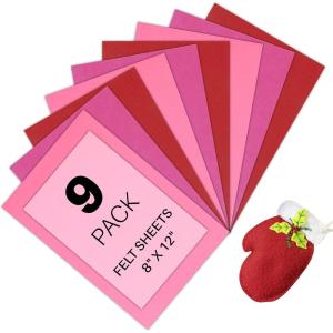 imageHTVRONT Felt Sheets for Crafts  60pcs Felt Squares A48x12 Stiff Felt Sheets Assorted Colors Craft Felt 1mm Stiff Felt Fabric for Sewing Patchwork Decoration Embroidering Book Felt PapersRed