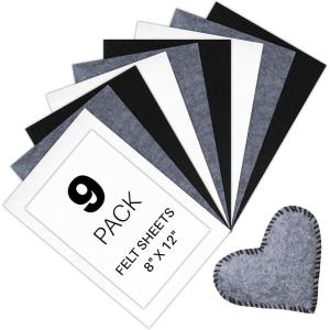 imageHTVRONT Felt Sheets for Crafts  60pcs Felt Squares A48x12 Stiff Felt Sheets Assorted Colors Craft Felt 1mm Stiff Felt Fabric for Sewing Patchwork Decoration Embroidering Book Felt PapersGrey