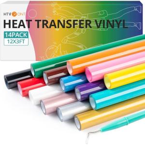 imageHTVRONT Glitter HTV Heat Transfer Vinyl Bundle 12 Rolls  10quot x 5FT Glitter Iron on Vinyl Easy to Cut Iron on Vinyl for Cricut ampamp Cameo Easy to Weed Heat Transfer Vinyl14 Colors x 3 FT