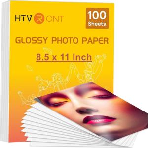 imageHTVRONT Glossy Photo Paper 4x6100 Sheets Instant Dry Picture Paper Compatible with Inkjet Printer Use Dye Ink 180gsm48lb Photo Printer Paper for Party Camping Festival Record85 x 11 inch