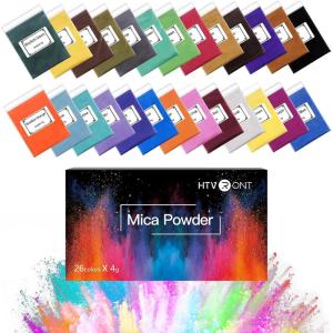 imageHTVRONT Glow in The Dark Pigment Powder 12 colors 07 oz  20 g Each Glow in The Dark Resin Pigment with UV Lamp Glow in the Dark Mica Powder for Epoxy Resin Acrylic Nails Bath Bomb etc26 Colors