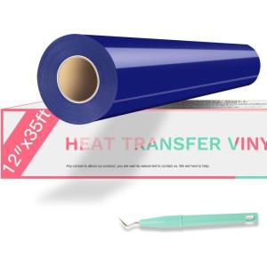 imageHTVRONT HTV Heat Transfer Vinyl Bundle 12 Pack  12quot x 5FT HTV Vinyl Rolls Easy to Cut Iron on Vinyl for All Cutting Machines Easy to Weed Heat Transfer VinylBlue