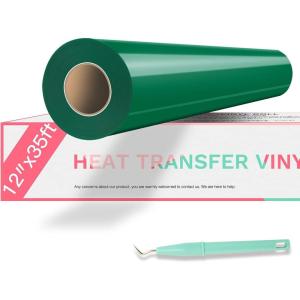 imageHTVRONT HTV Heat Transfer Vinyl Bundle 12 Pack  12quot x 5FT HTV Vinyl Rolls Easy to Cut Iron on Vinyl for All Cutting Machines Easy to Weed Heat Transfer VinylGreen