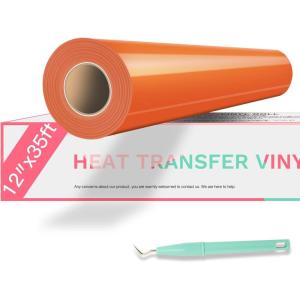 imageHTVRONT HTV Heat Transfer Vinyl Bundle 12 Pack  12quot x 5FT HTV Vinyl Rolls Easy to Cut Iron on Vinyl for All Cutting Machines Easy to Weed Heat Transfer VinylOrange