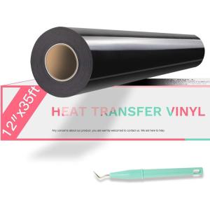 imageHTVRONT HTV Heat Transfer Vinyl Bundle 12 Pack  12quot x 5FT HTV Vinyl Rolls Easy to Cut Iron on Vinyl for All Cutting Machines Easy to Weed Heat Transfer VinylBlack
