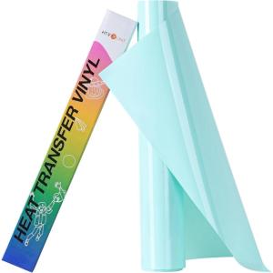 imageHTVRONT HTV Roll Heat Transfer Vinyl  12quot x 8ft White HTV Vinyl for Shirts Iron on Vinyl for All Cutting Machine  Easy to Cut ampamp Weed for Heat Transfer Design WhiteAMint Green
