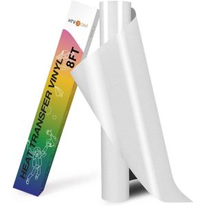 imageHTVRONT HTV Roll Heat Transfer Vinyl  12quot x 8ft White HTV Vinyl for Shirts Iron on Vinyl for All Cutting Machine  Easy to Cut ampamp Weed for Heat Transfer Design WhiteBWhite Glitter