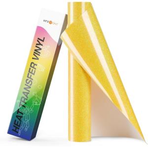 imageHTVRONT HTV Roll Heat Transfer Vinyl  12quot x 8ft White HTV Vinyl for Shirts Iron on Vinyl for All Cutting Machine  Easy to Cut ampamp Weed for Heat Transfer Design WhiteBNeon Yellow Glitter
