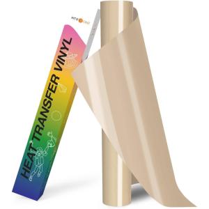 imageHTVRONT HTV Roll Heat Transfer Vinyl  12quot x 8ft White HTV Vinyl for Shirts Iron on Vinyl for All Cutting Machine  Easy to Cut ampamp Weed for Heat Transfer Design WhiteACamel Brown