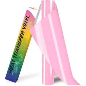 imageHTVRONT HTV Roll Heat Transfer Vinyl  12quot x 8ft White HTV Vinyl for Shirts Iron on Vinyl for All Cutting Machine  Easy to Cut ampamp Weed for Heat Transfer Design WhiteABaby Pink
