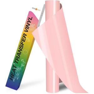imageHTVRONT HTV Roll Heat Transfer Vinyl  12quot x 8ft White HTV Vinyl for Shirts Iron on Vinyl for All Cutting Machine  Easy to Cut ampamp Weed for Heat Transfer Design WhiteACoral Pink