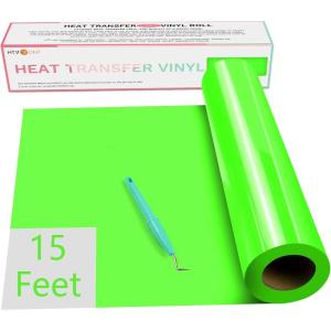 imageHTVRONT HTV Vinyl Rolls  12quot x 15ft Black ampamp White Heat Transfer Vinyl for Shirts IronOn Vinyl for All Cutting Machines  Easy to Cut ampamp Weed for Heat DesignNeon Green