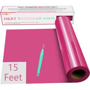 imageHTVRONT HTV Vinyl Rolls  12quot x 15ft Black ampamp White Heat Transfer Vinyl for Shirts IronOn Vinyl for All Cutting Machines  Easy to Cut ampamp Weed for Heat DesignRose Red