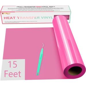 imageHTVRONT HTV Vinyl Rolls  12quot x 15ft Black ampamp White Heat Transfer Vinyl for Shirts IronOn Vinyl for All Cutting Machines  Easy to Cut ampamp Weed for Heat DesignPink