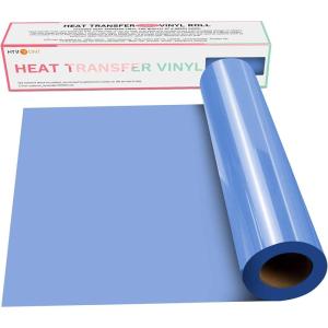 imageHTVRONT HTV Vinyl Rolls  12quot x 15ft Black ampamp White Heat Transfer Vinyl for Shirts IronOn Vinyl for All Cutting Machines  Easy to Cut ampamp Weed for Heat DesignSky Blue