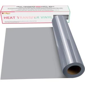 imageHTVRONT HTV Vinyl Rolls  12quot x 15ft Black ampamp White Heat Transfer Vinyl for Shirts IronOn Vinyl for All Cutting Machines  Easy to Cut ampamp Weed for Heat DesignSilver