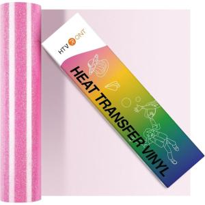 imageHTVRONT HTV Vinyl Rolls  12quot x 15ft Black ampamp White Heat Transfer Vinyl for Shirts IronOn Vinyl for All Cutting Machines  Easy to Cut ampamp Weed for Heat DesignHot Pink Glitter