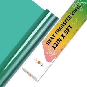 imageHTVRONT HTV Vinyl Rolls Heat Transfer Vinyl  12quot x 5ft Aqua Blue HTV Vinyl for Shirts Iron on Vinyl for All Cutter Machine  Easy to Cut ampamp Weed for Heat Vinyl Design Aqua BlueGreen