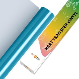 imageHTVRONT HTV Vinyl Rolls Heat Transfer Vinyl  12quot x 5ft Aqua Blue HTV Vinyl for Shirts Iron on Vinyl for All Cutter Machine  Easy to Cut ampamp Weed for Heat Vinyl Design Aqua BlueAqua Blue