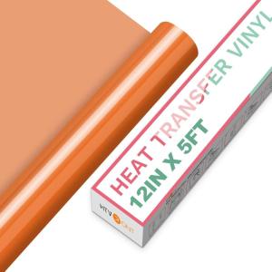 imageHTVRONT HTV Vinyl Rolls Heat Transfer Vinyl  12quot x 5ft Aqua Blue HTV Vinyl for Shirts Iron on Vinyl for All Cutter Machine  Easy to Cut ampamp Weed for Heat Vinyl Design Aqua BlueOrange