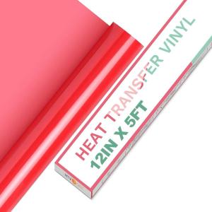 imageHTVRONT HTV Vinyl Rolls Heat Transfer Vinyl  12quot x 5ft Aqua Blue HTV Vinyl for Shirts Iron on Vinyl for All Cutter Machine  Easy to Cut ampamp Weed for Heat Vinyl Design Aqua BlueRed