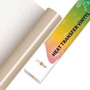 imageHTVRONT HTV Vinyl Rolls Heat Transfer Vinyl  12quot x 5ft Aqua Blue HTV Vinyl for Shirts Iron on Vinyl for All Cutter Machine  Easy to Cut ampamp Weed for Heat Vinyl Design Aqua BlueCamel