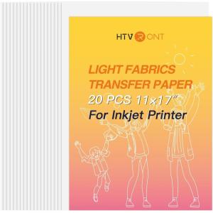 imageHTVRONT Heat Transfer Paper for Dark Fabric  10 Sheets 85quotx11quot Printable Heat Transfer Vinyl for Inkjet Printer  Wash Durable Iron on Transfer PaperFor Light Color