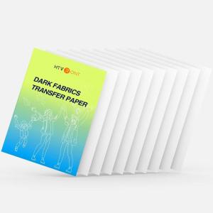 imageHTVRONT Heat Transfer Paper for Dark Fabric  10 Sheets 85quotx11quot Printable Heat Transfer Vinyl for Inkjet Printer  Wash Durable Iron on Transfer PaperFor Dark Fabric