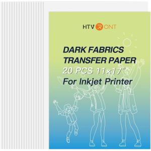 imageHTVRONT Heat Transfer Paper for Dark Fabric  10 Sheets 85quotx11quot Printable Heat Transfer Vinyl for Inkjet Printer  Wash Durable Iron on Transfer PaperFor Dark Color