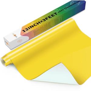 imageHTVRONT Heat Transfer Vinyl Black ampamp White HTV Vinyl Rolls 12 x 20ft HTV Vinyl for Shirts Black Iron on Vinyl for All Cutting Machines  Easy to Cut ampamp Weed for Heat Transfer Design BlackampampWhiteCYellow