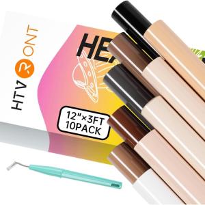 imageHTVRONT Heat Transfer Vinyl Red Iron on Vinyl12 x 60FT Red HTV Vinyl Roll Easy to Cut ampamp Weed for Heat Vinyl Design10 Skin Tone Colors