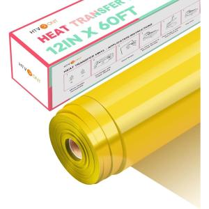 imageHTVRONT Heat Transfer Vinyl Red Iron on Vinyl12 x 60FT Red HTV Vinyl Roll Easy to Cut ampamp Weed for Heat Vinyl DesignYellow
