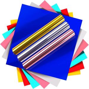 imageHTVRONT Holographic Vinyl  12 Sheets 12 quotx12 Holographic Permanent Vinyl for All Cutting Machine  Easy to Weed ampamp Transfer Iridescent Craft Adhesive Vinyl SheetsMirror Metallic Vinyl