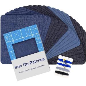 imageHTVRONT Iron on Patches for Clothes 20PCS Iron on Patches for Jeans 3quot by 414quot 4 Shades of Cotton Denim Clothing Repair and Decoration Kit for DIY Repair Crafting EmbellishmentDenim Patches