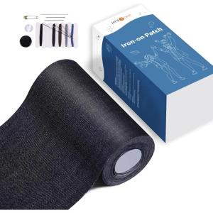 imageHTVRONT Iron on Patches for Clothes 20PCS Iron on Patches for Jeans 3quot by 414quot 4 Shades of Cotton Denim Clothing Repair and Decoration Kit for DIY Repair Crafting EmbellishmentBlackRoll