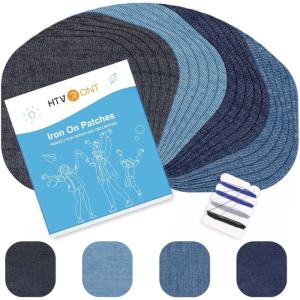 imageHTVRONT Iron on Patches for Clothes 20PCS Iron on Patches for Jeans 3quot by 414quot 4 Shades of Cotton Denim Clothing Repair and Decoration Kit for DIY Repair Crafting EmbellishmentDenim Multicolor