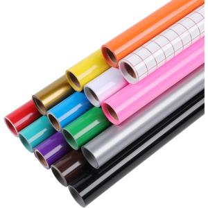 imageHTVRONT Permanent Vinyl Roll Bundle  12quot x 3 ft 13Pack MultiColors Permanent Adhesive Vinyl Rolls 1 Transfer Tape Compatible with Cricut Cutting Machine Silhouette Cameo CuttersMulticolor