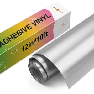 imageHTVRONT Permanent Vinyl Roll Bundle  12quot x 3 ft 13Pack MultiColors Permanent Adhesive Vinyl Rolls 1 Transfer Tape Compatible with Cricut Cutting Machine Silhouette Cameo CuttersMatte Metallic Silver